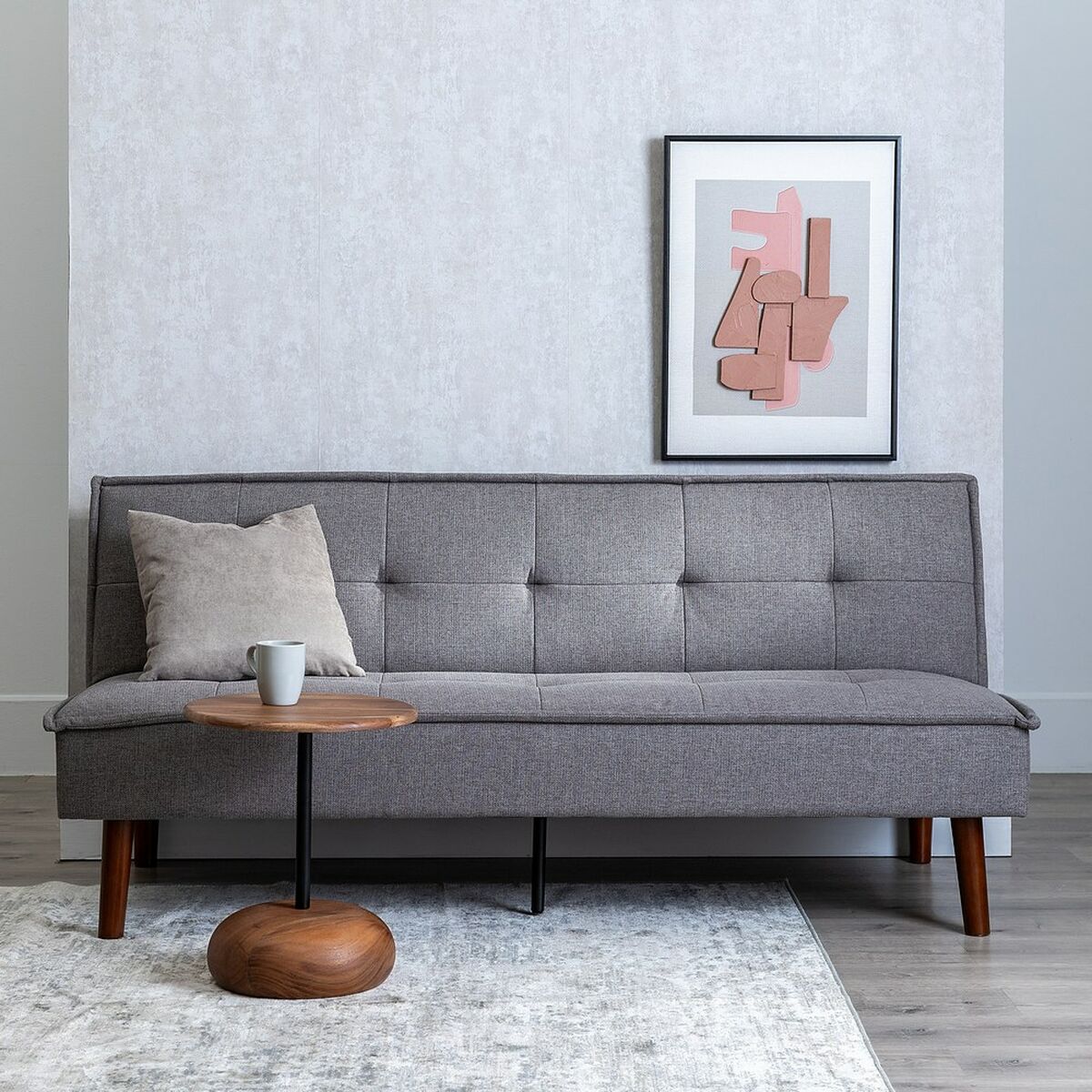 Divano Letto Nero Grigio 181 x 102 x 85 cm